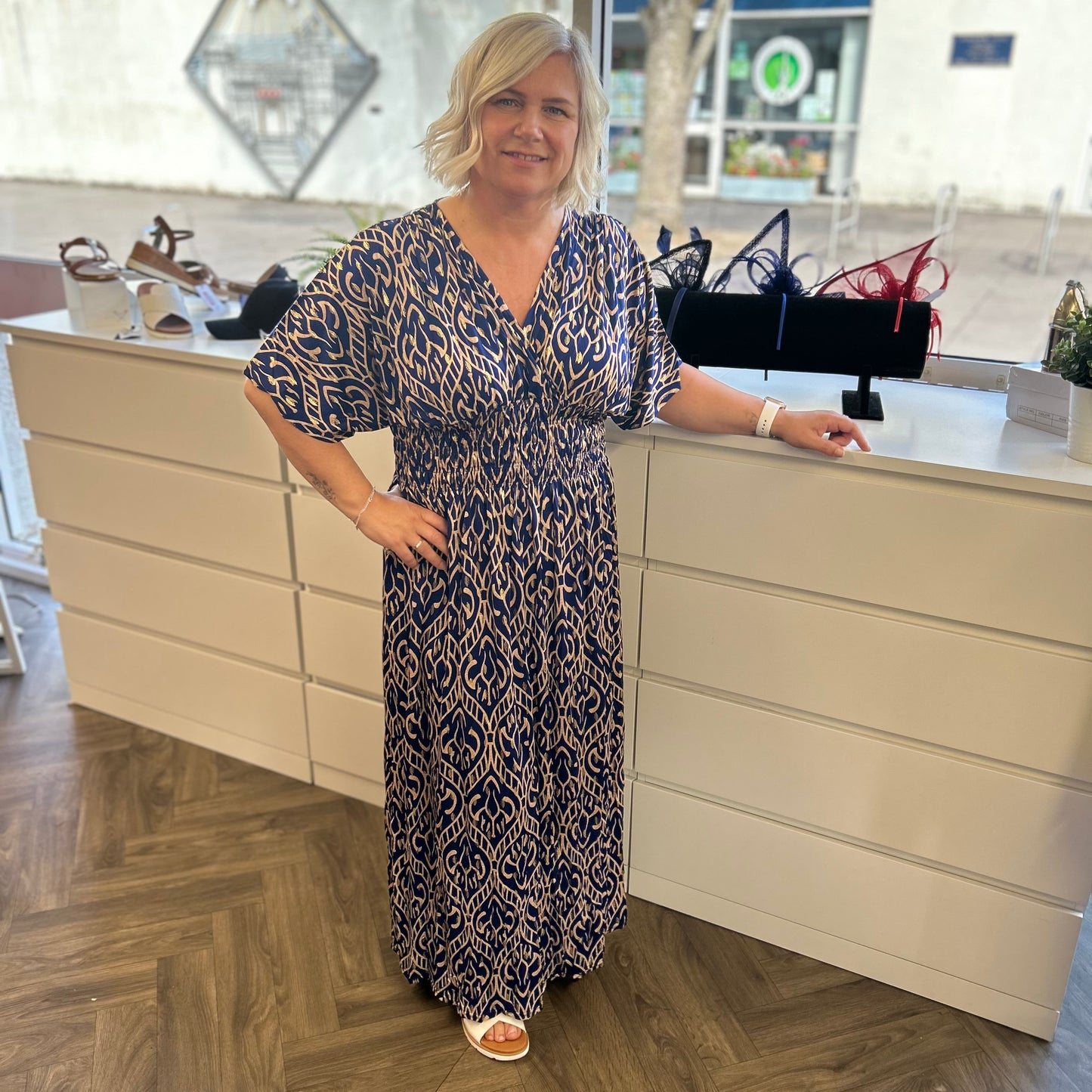 CAPRI Slinky V Neck Maxi Dress