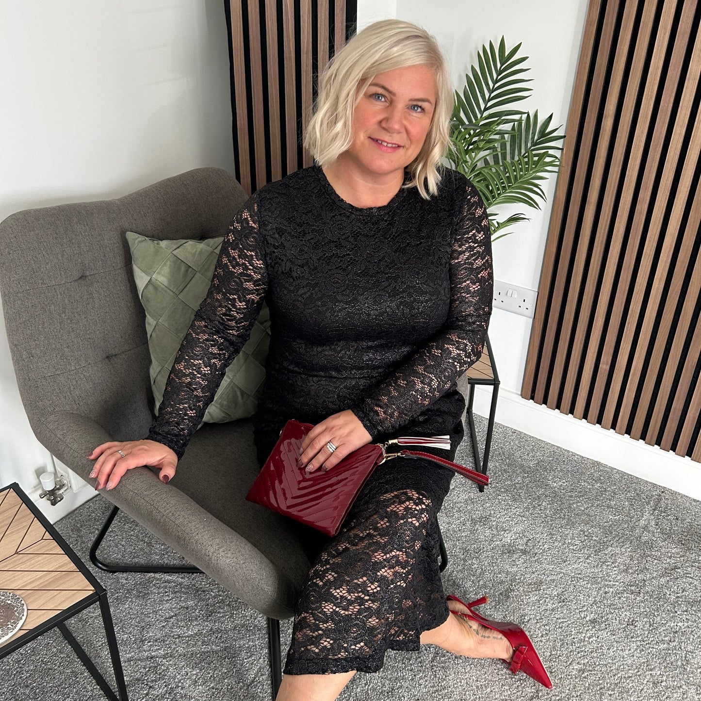 SATU Byoung Lace Long Sleeve Dress