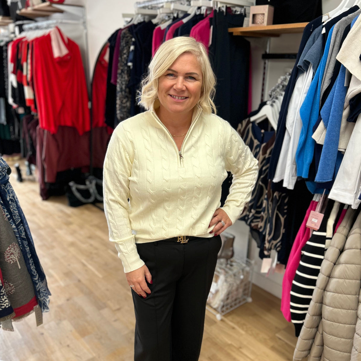 Carmen 1/4 Zip Cable Jumper