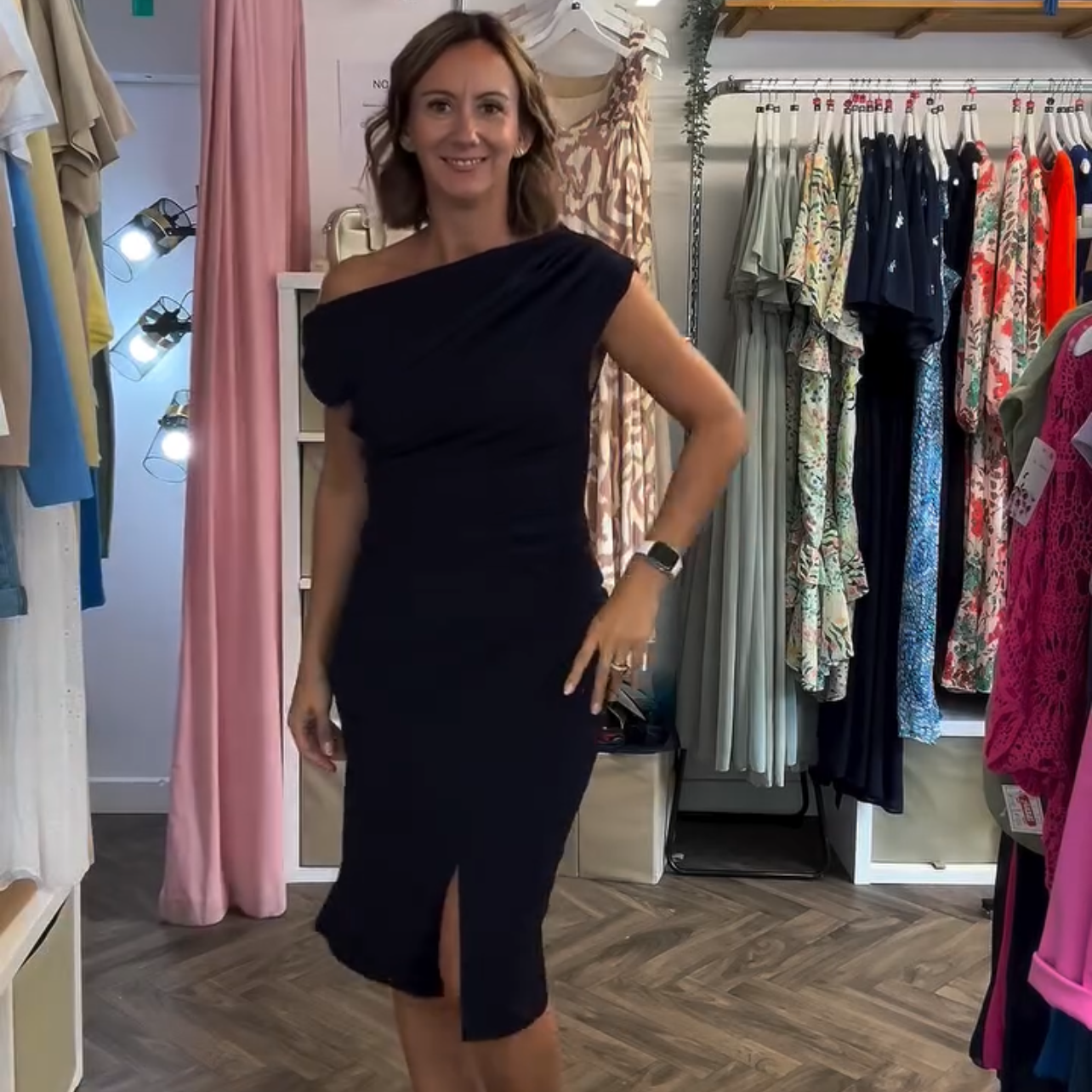 ARIANNA Asymmetric Midi Dress