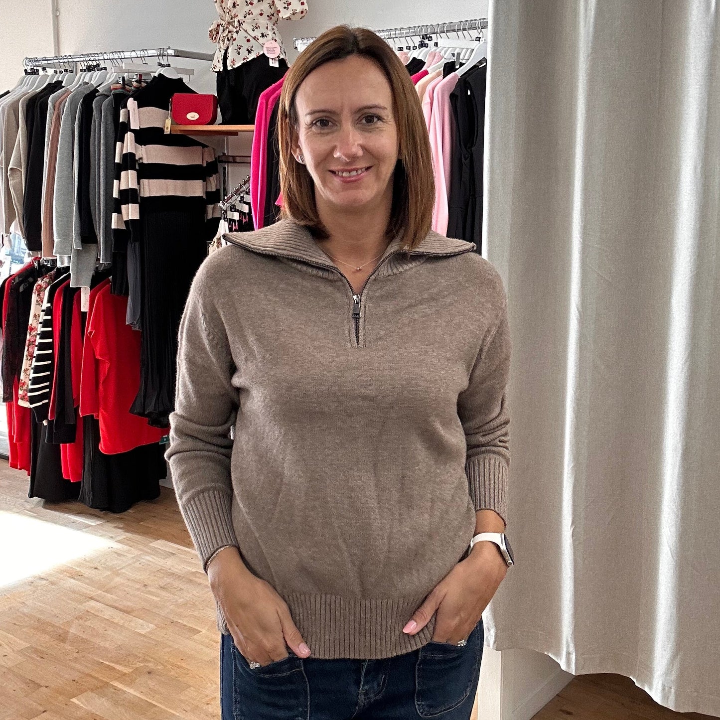 MAGDA quarter zip jumper