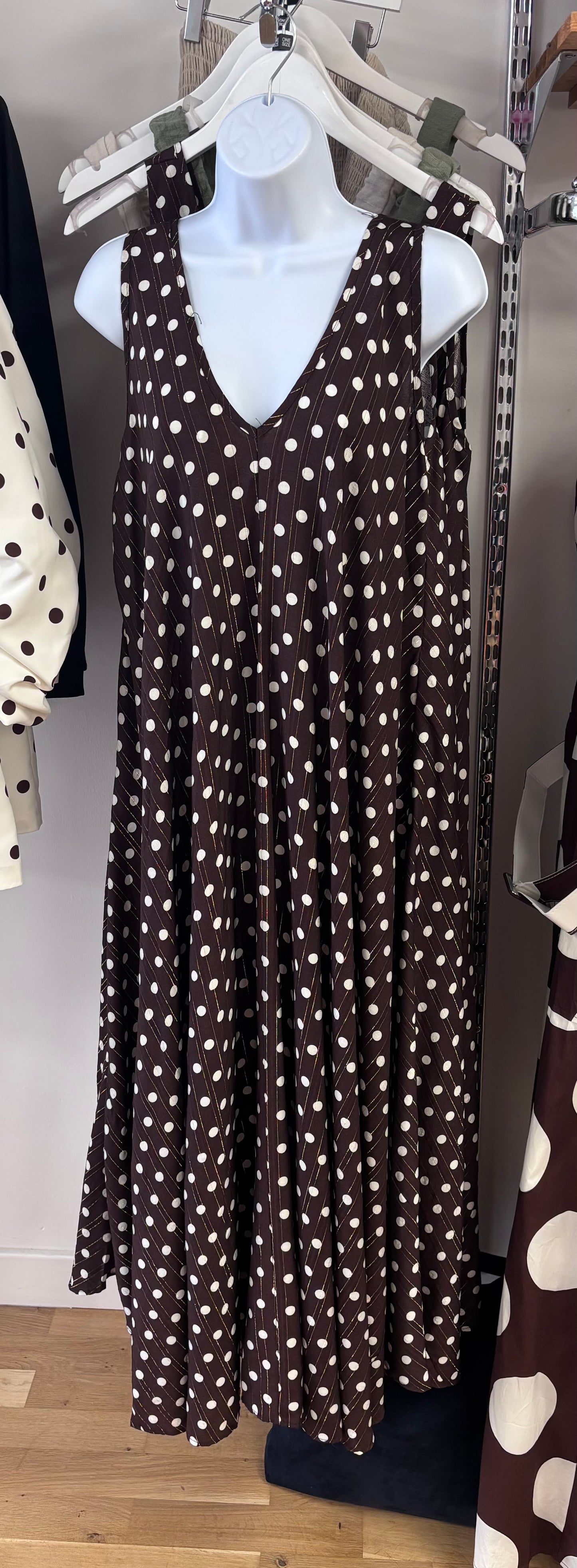 NANCY Sleeveless Parachute Spot Dress