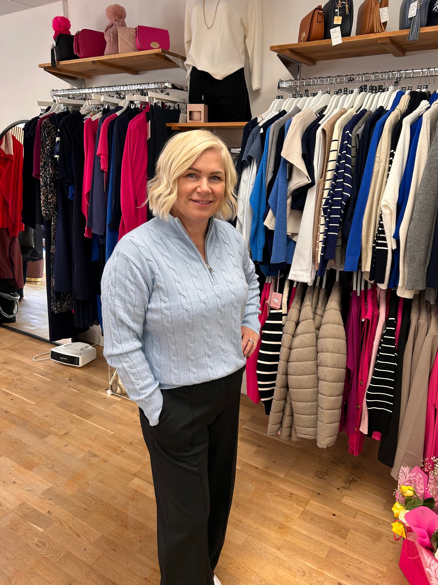 Carmen 1/4 Zip Cable Jumper