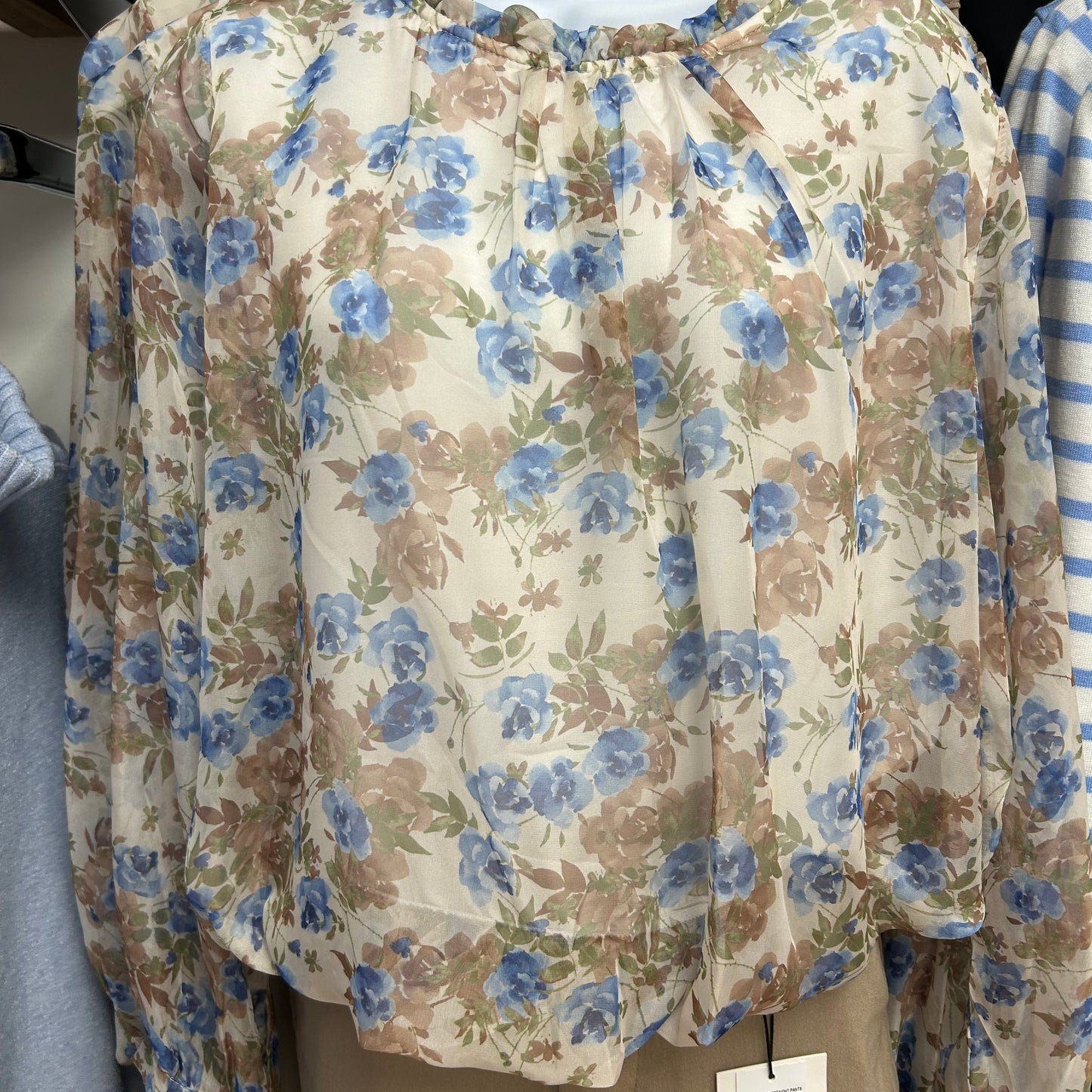 DOLLY Round Neck Bubble Hem Top