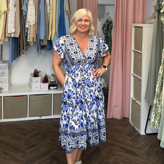 CALLA V Neck Midi Dress