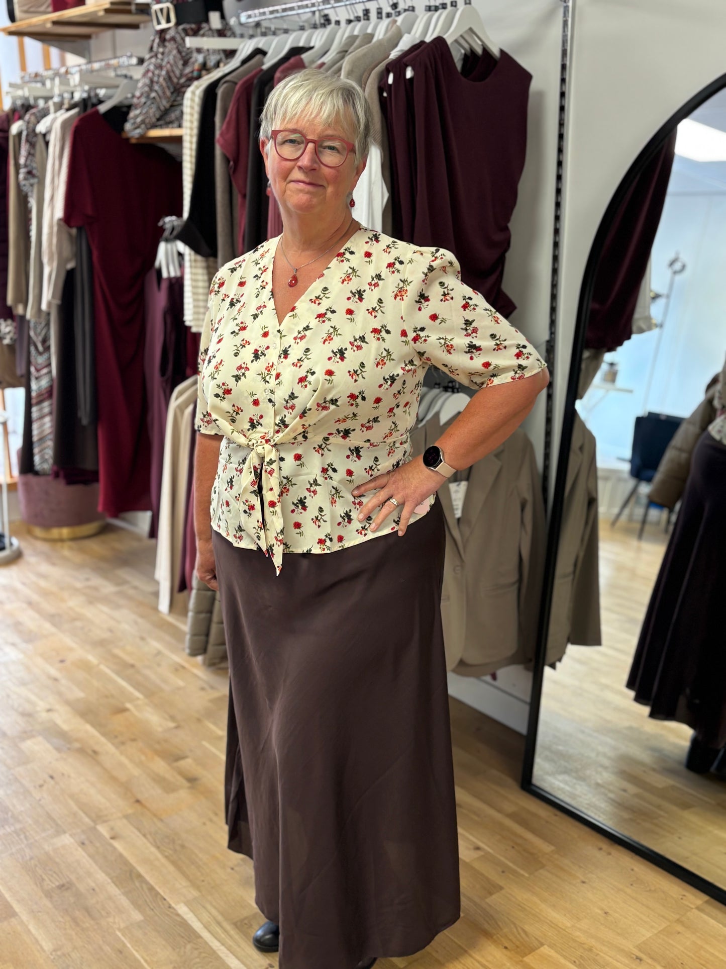 SIENNA Curve Satin Style Maxi Skirt