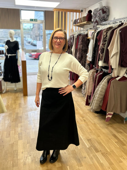 STELLA Faux Suede Midi Skirt