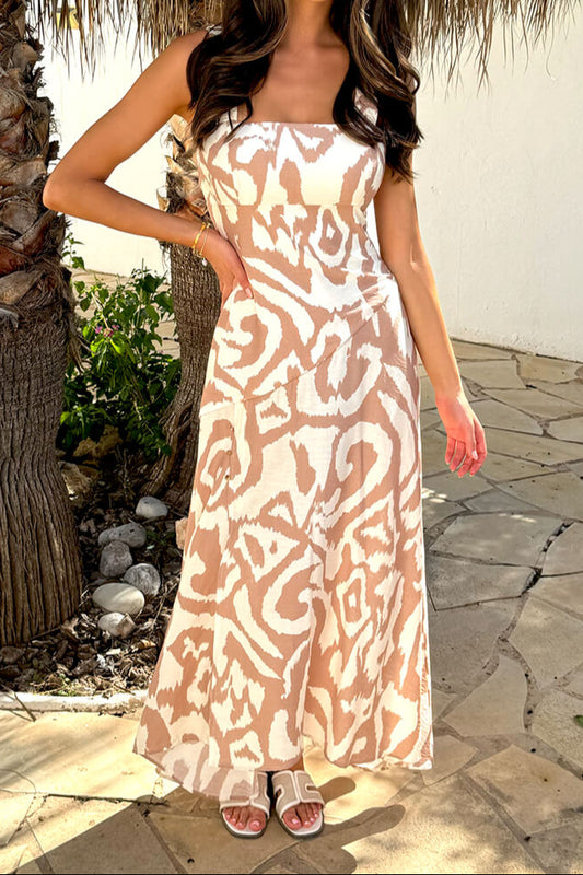 ALEX Shirred Strap Midi Dress