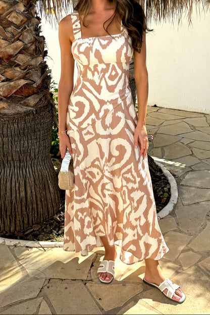 ALEX Shirred Strap Midi Dress