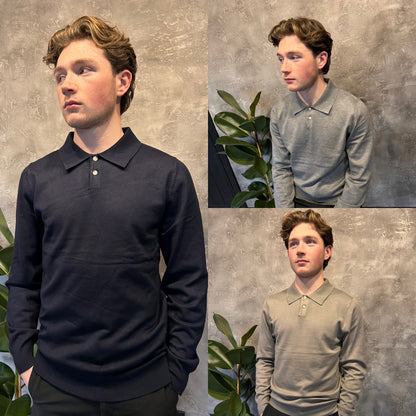 GABRIEL Knitted Long Sleeve Polo shirt