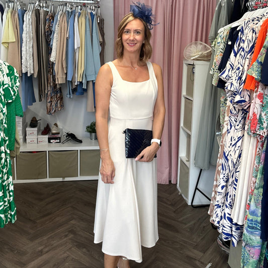 HARPER Square Neck Midi Dress