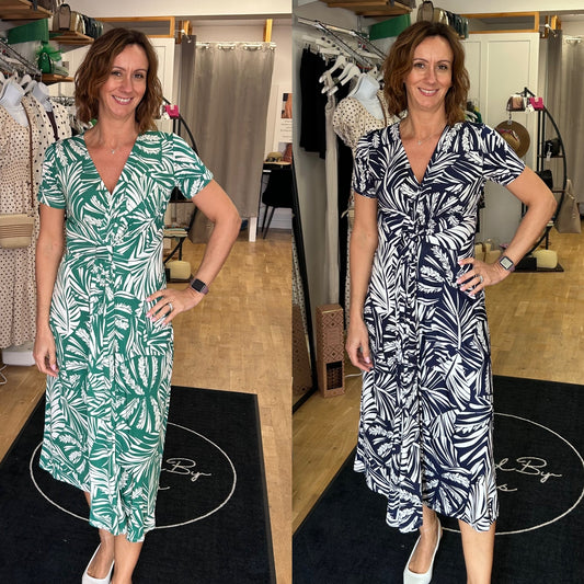 CLARICE V Neck Midi Dress