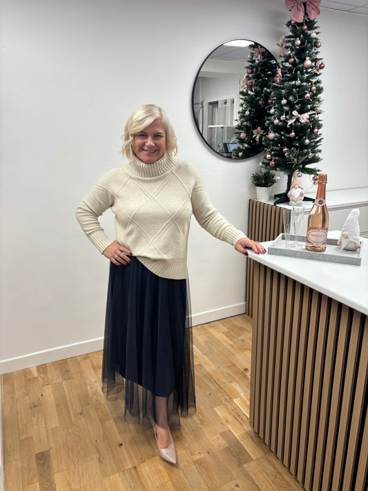 LYDIA Tulle Midi Skirt