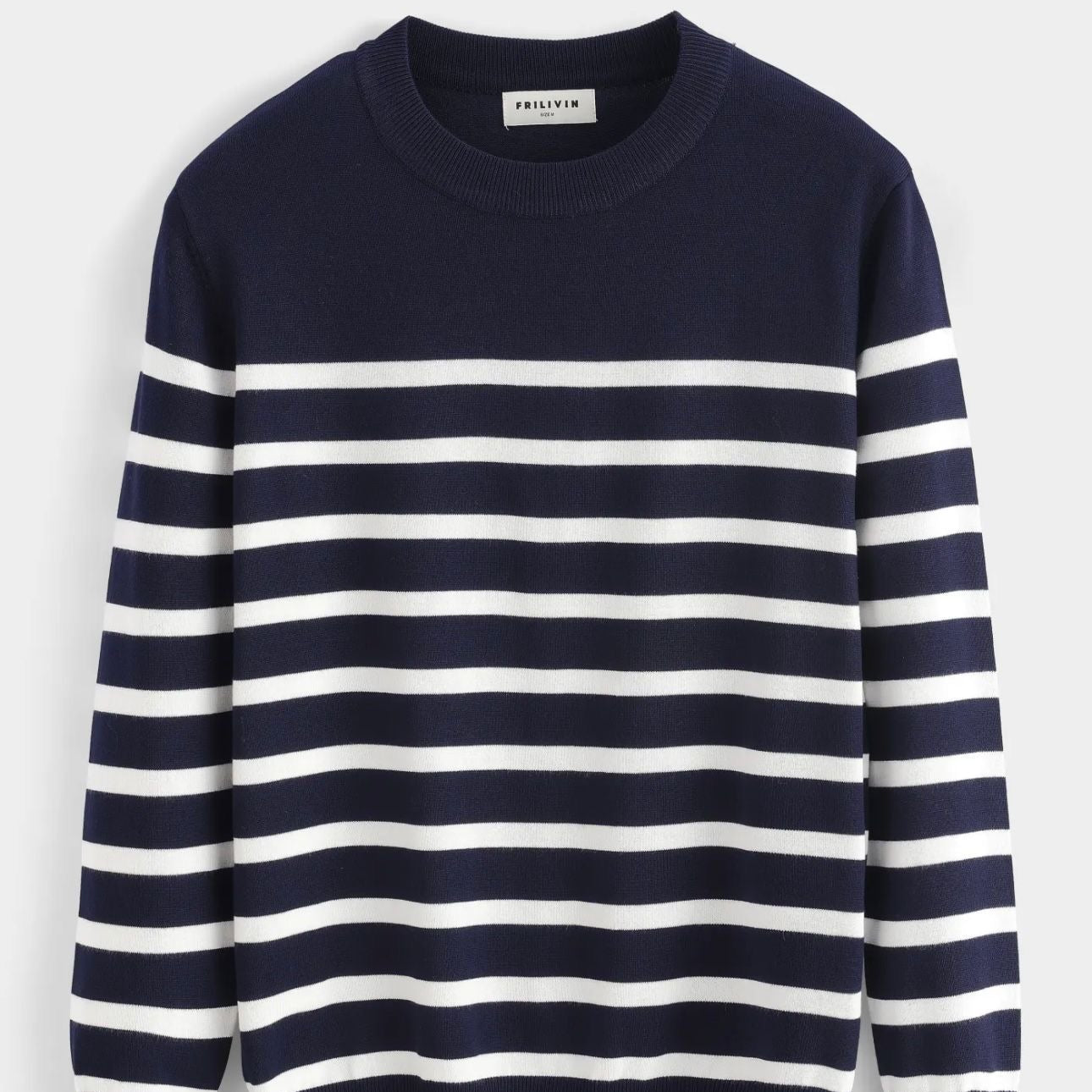 THEO Striped Round Neck Jumper