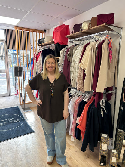 TIA Curve 'V' Neck Top