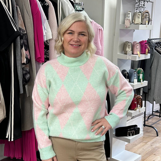BROOKE Argyle Turtle Neck Jumper