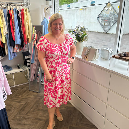CALLA Midi Print Dress