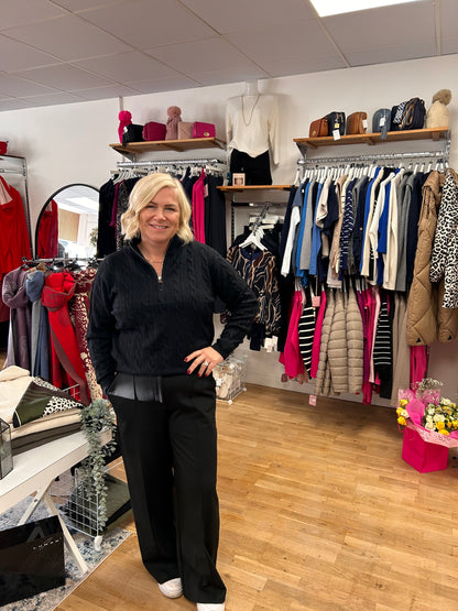 Carmen 1/4 Zip Cable Jumper