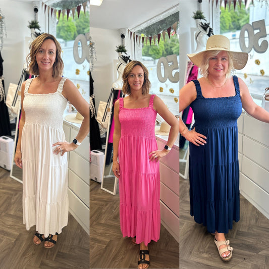WINONA Shirred Maxi Dress