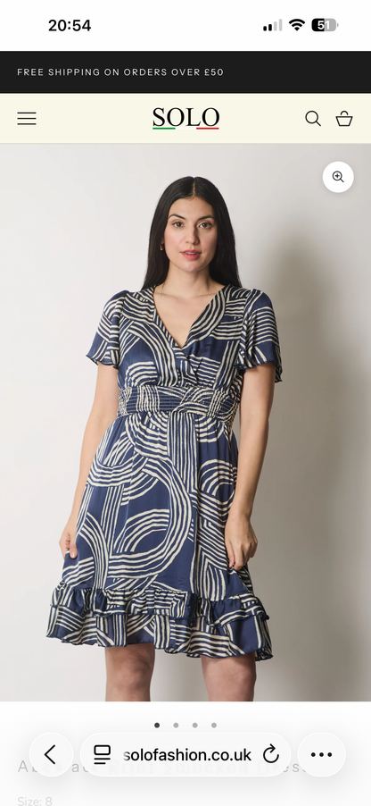 KELDA Faux Wrap V Neck Dress
