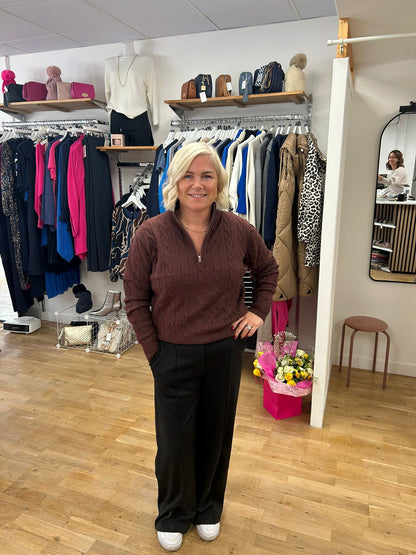 Carmen 1/4 Zip Cable Jumper