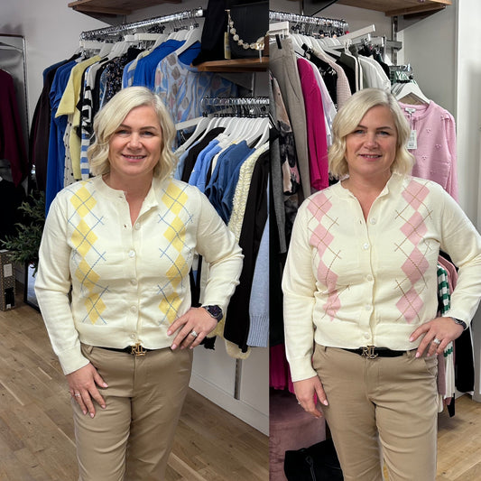 CLOVER Argyle Cardigan