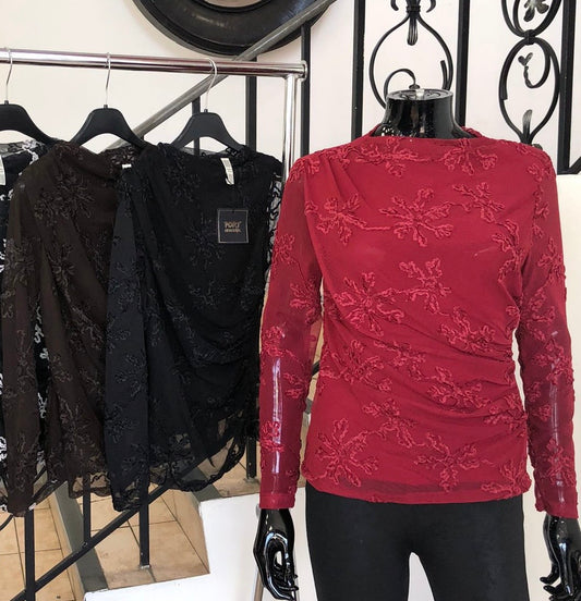 MARGOT Sheer Long Sleeve Top