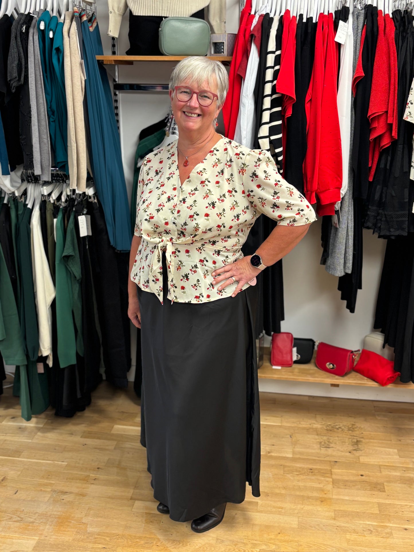 SIENNA Curve Satin Style Maxi Skirt