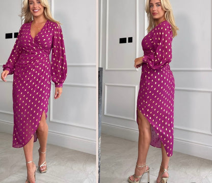 ELSA Long Sleeve Wrap Style Dress