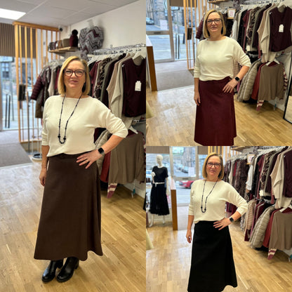 STELLA Faux Suede Midi Skirt