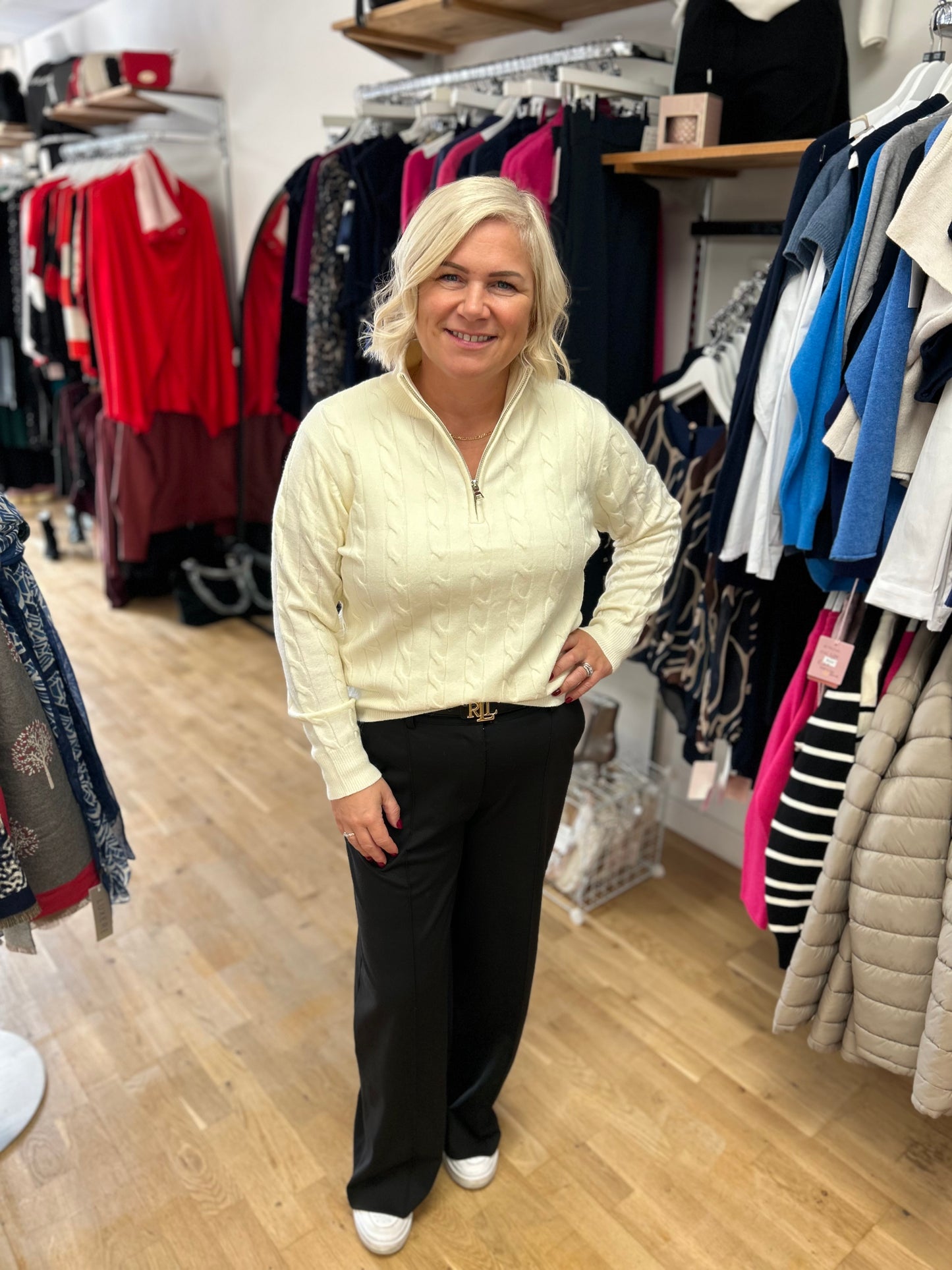 Carmen 1/4 Zip Cable Jumper