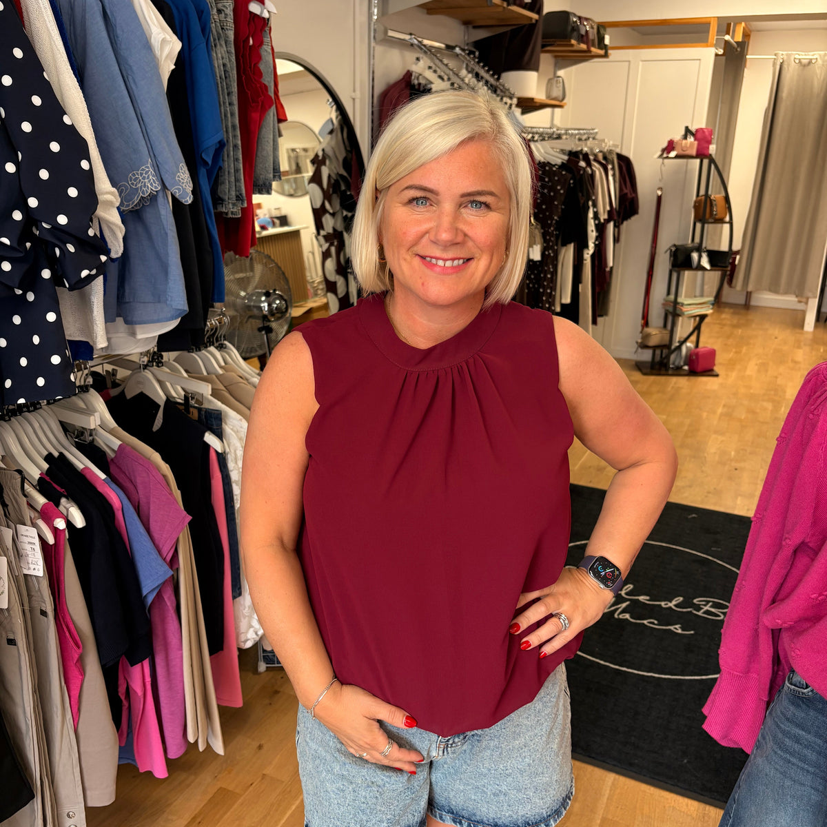 DOLLY Racer Neck Blouse