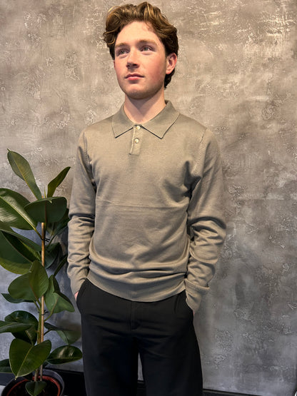 GABRIEL Knitted Long Sleeve Polo shirt