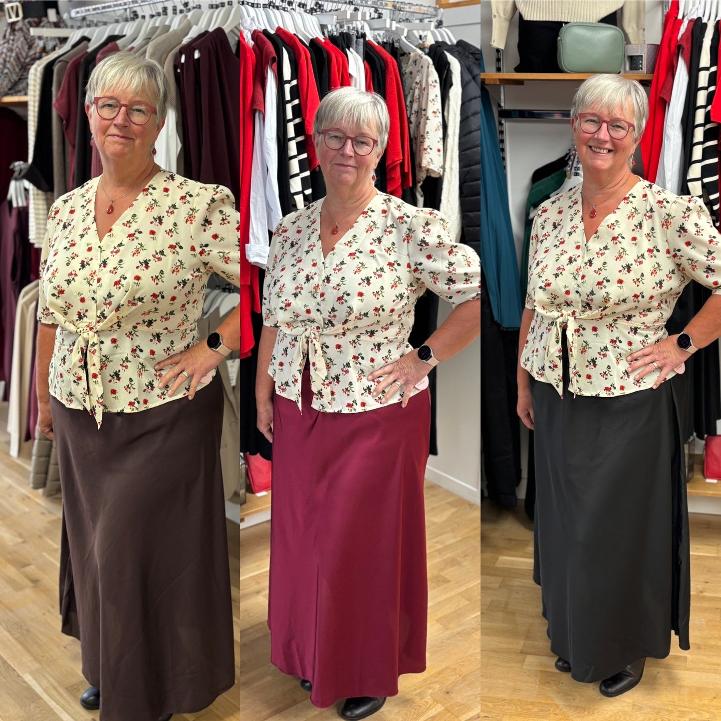 SIENNA Curve Satin Style Maxi Skirt