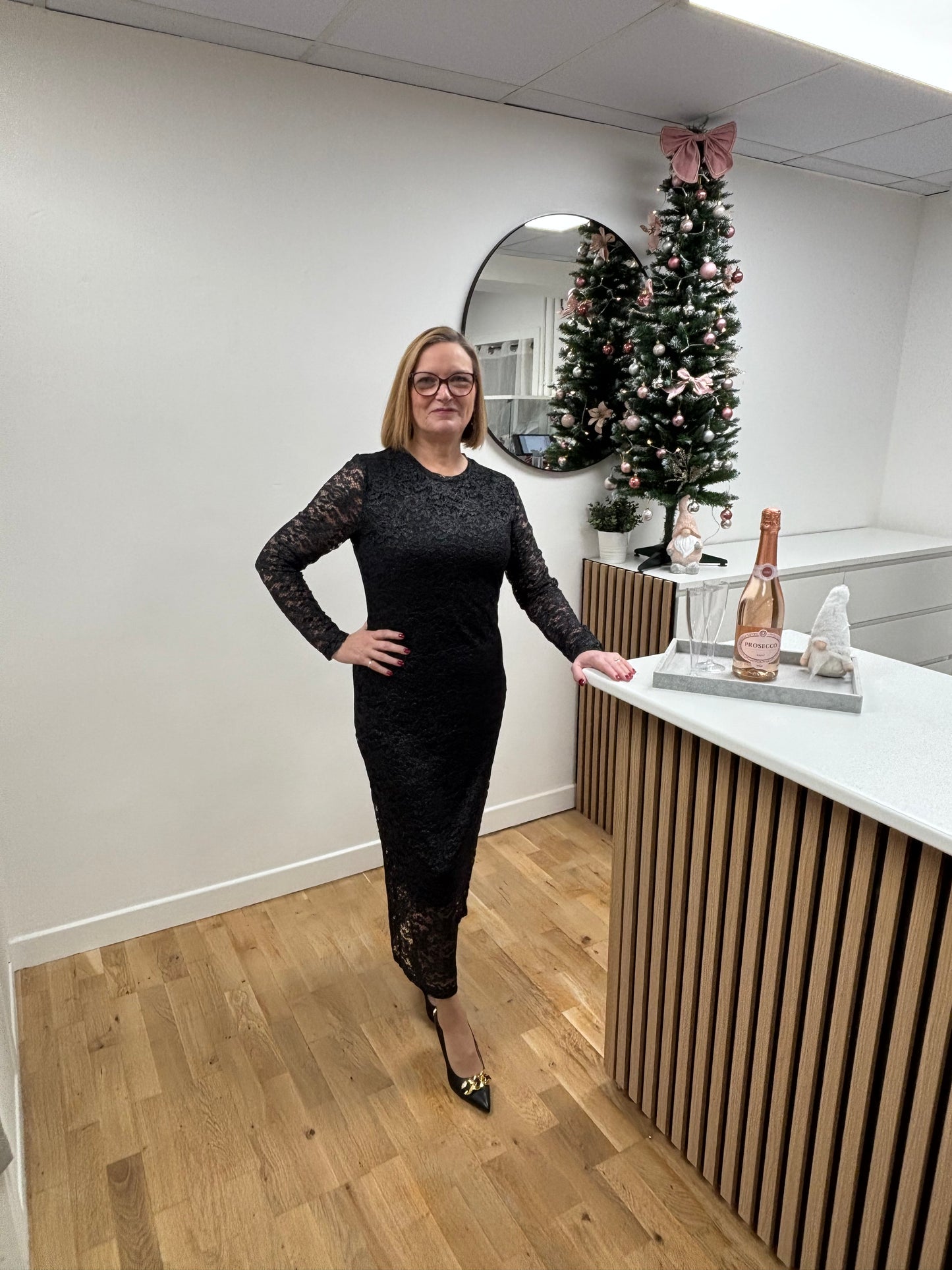 SATU Byoung Lace Long Sleeve Dress