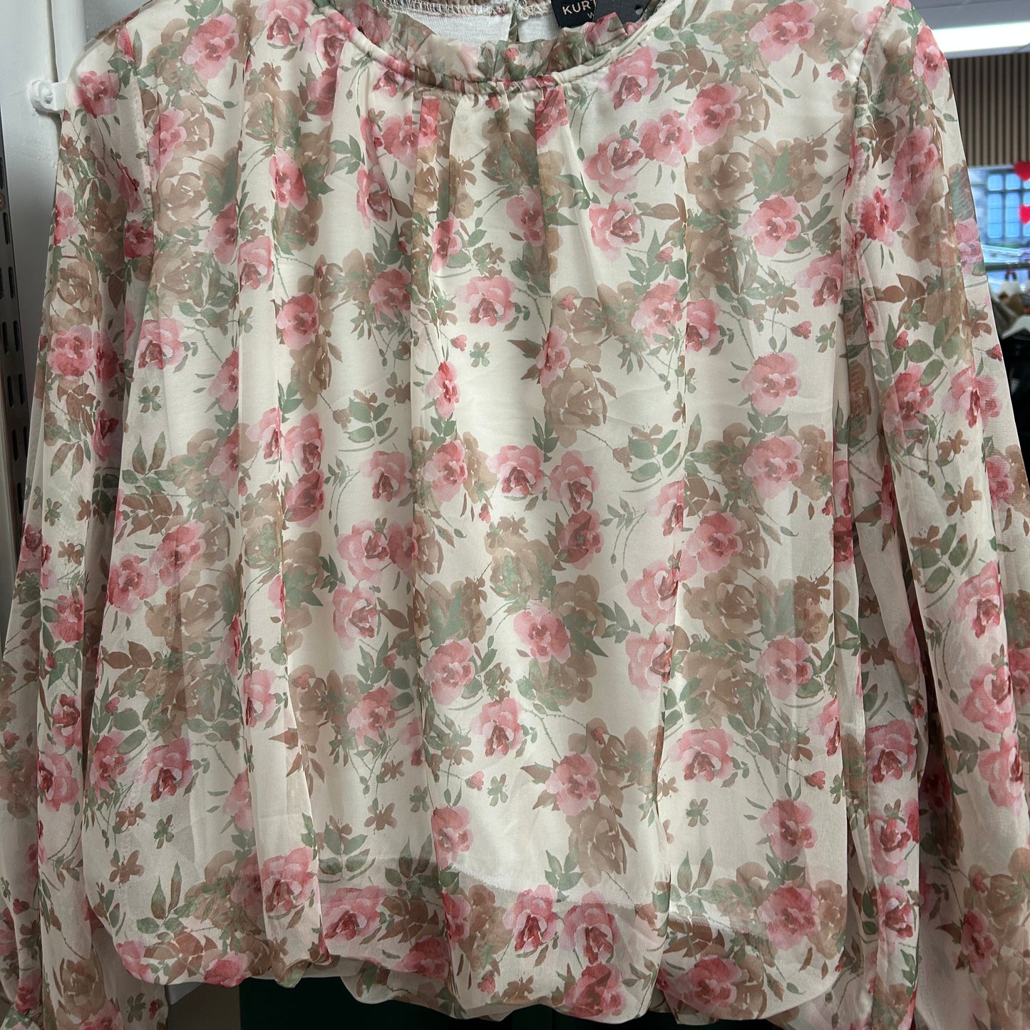 DOLLY Round Neck Bubble Hem Top