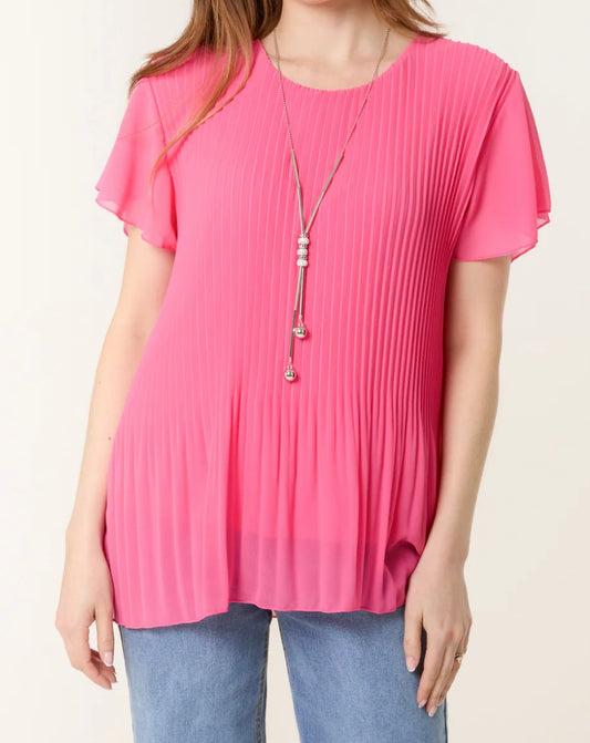 SAMMY Pleated Front Chiffon Top