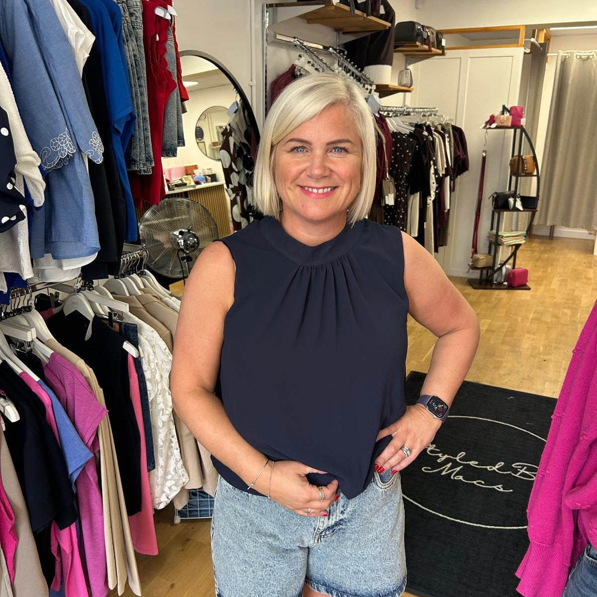 DOLLY Racer Neck Blouse