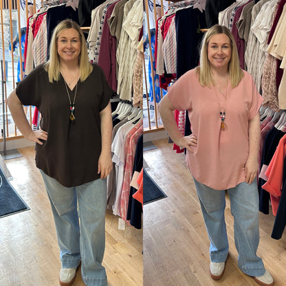 TIA Curve 'V' Neck Top