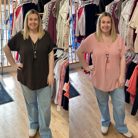 TIA Curve 'V' Neck Top