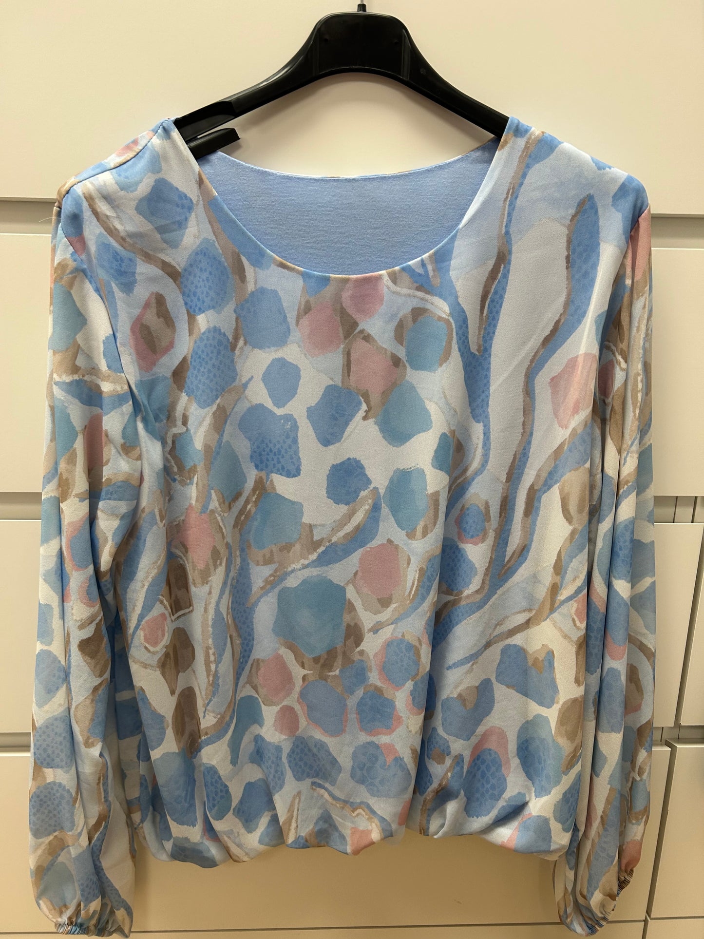 DOLLY Round Neck Bubble Hem Top