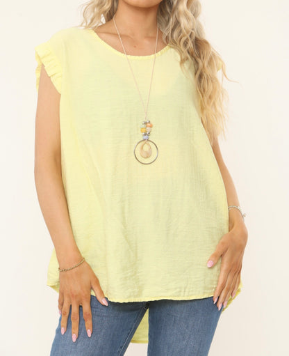 TAYLOR Frill cap sleeve Top