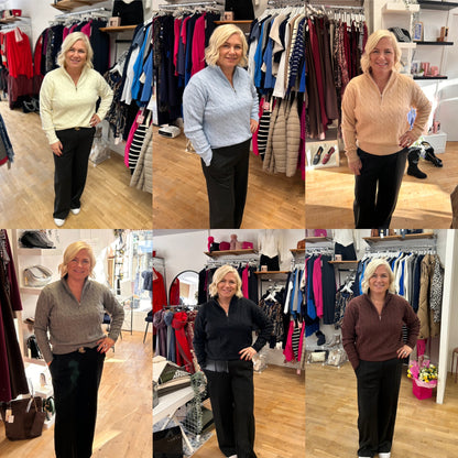 Carmen 1/4 Zip Cable Jumper