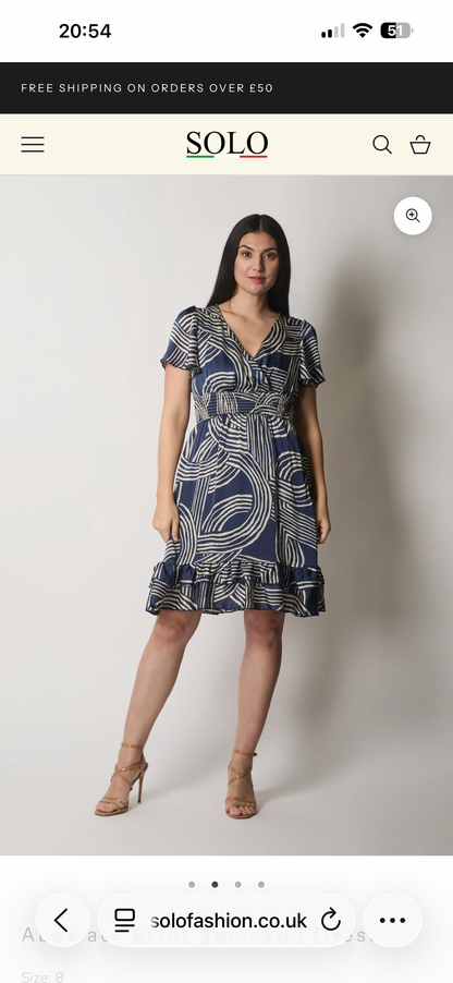 KELDA Faux Wrap V Neck Dress