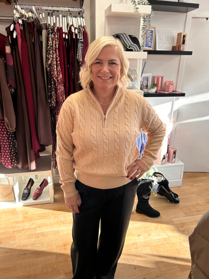 Carmen 1/4 Zip Cable Jumper