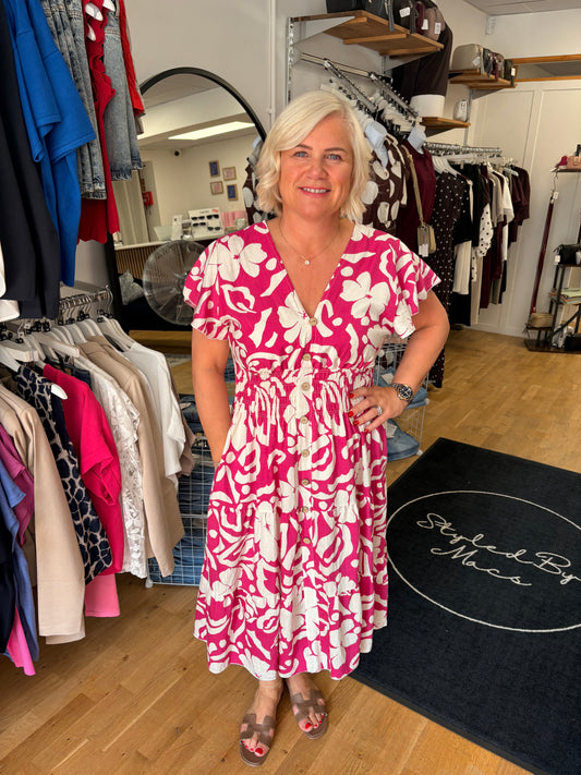CALLA V Neck Midi Dress