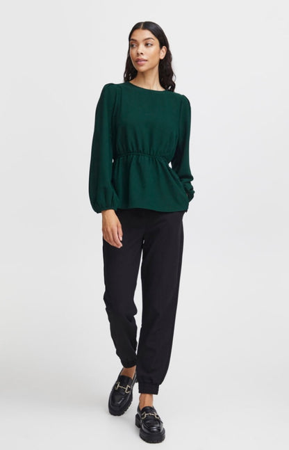 BYoung HACA Peplum Long Sleeve Blouse