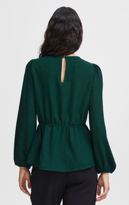 BYoung HACA Peplum Long Sleeve Blouse