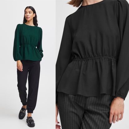 BYoung HACA Peplum Long Sleeve Blouse