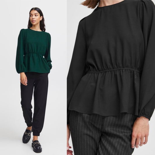 BYoung HACA Peplum Long Sleeve Blouse